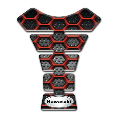 Kawasaki Tank Pad Protector Hexadons Figures Style Oval Logo 
