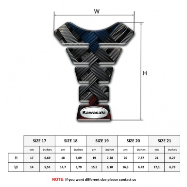 Kawasaki Tank Pad Motorbike Crossed Belts Design Silver Oval Logo 