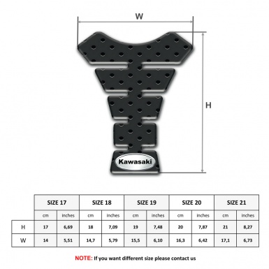 Kawasaki Tank Guard Pads Perforated Black base Oval Silver Logo 