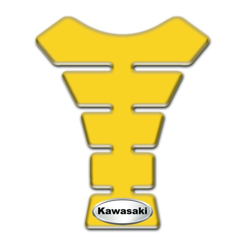 Kawasaki Tank Pad Motorbike Yellow Print Oval Logo Style 