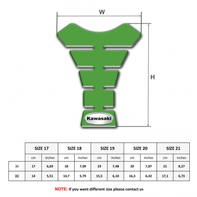 Kawasaki Tank Protector Green Print Oval Logo Style 