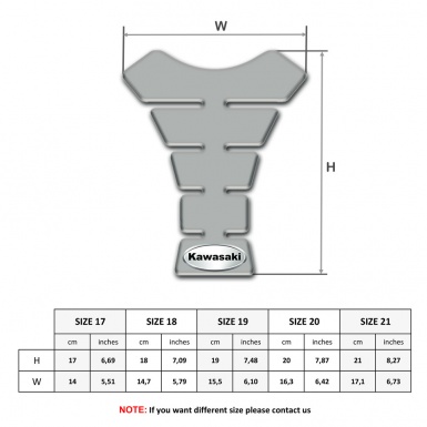 Kawasaki  Tank Guard Pads Gray Print Oval Logo Style 