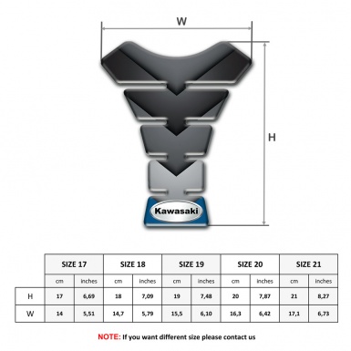 Kawasaki Tank Pad Protector V Shape Elements Design 