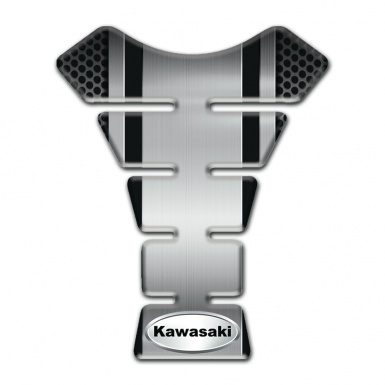 Kawasaki Tank Fuse Style Gray Panel Base Oval silver Logo 