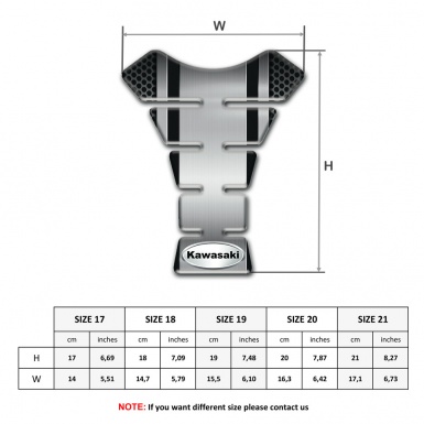 Kawasaki Tank Fuse Style Gray Panel Base Oval silver Logo 