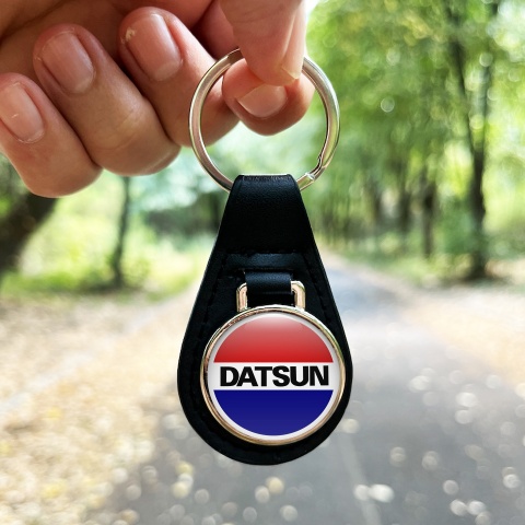 Datsun Leather Keychain White Multicolor Design