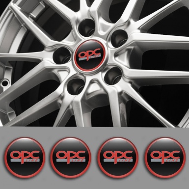 Opel OPC Emblems for Wheel Hub Caps Red Edition