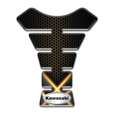 Kawasaki Tank Pad Protector dark Base with Orange Lights 