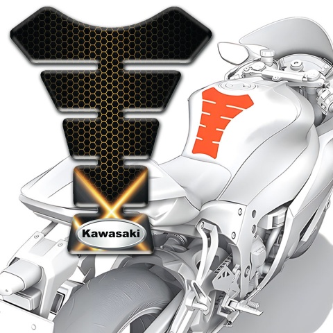 Kawasaki Tank Pad Protector dark Base with Orange Lights 