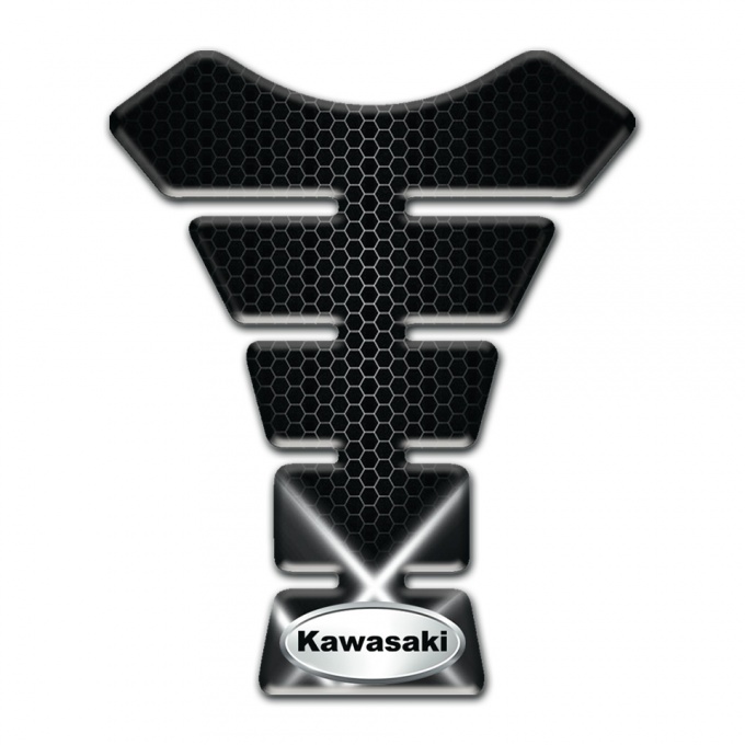 Kawasaki Tank Fuse Dark Base with Crossed White Lights style 