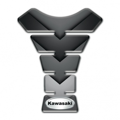 Kawasaki Tank Pad Motorbike Gray Nuance Base Oval Logo 