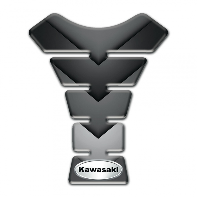 Kawasaki Tank Pad Motorbike Gray Nuance Base Oval Logo 