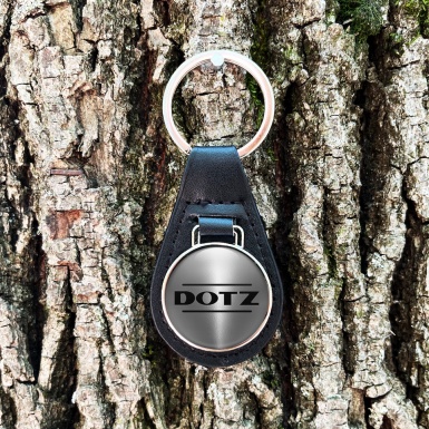 DOTZ Keychain Leather Silver Metallic Edition