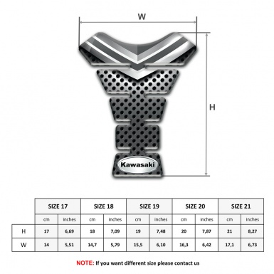 Kawasaki Tank Protector Center Motorcycle Silicone Sticker 