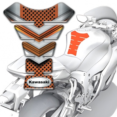 Kawasaki Tank Guard Pads Gray Base with Copper Elements 