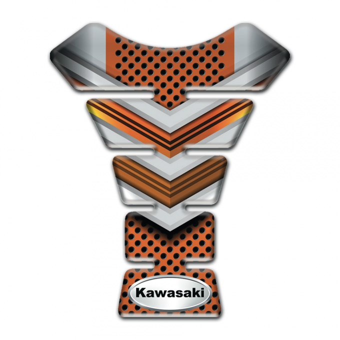 Kawasaki Tank Guard Pads Gray Base with Copper Elements 