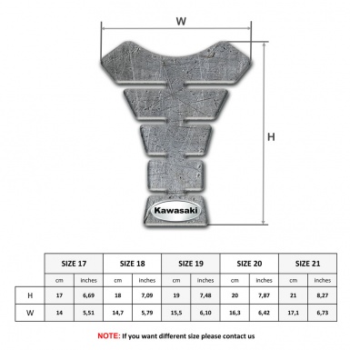 Kawasaki Tank Pad Motorbike Stone Effect Base Oval Logo Style 