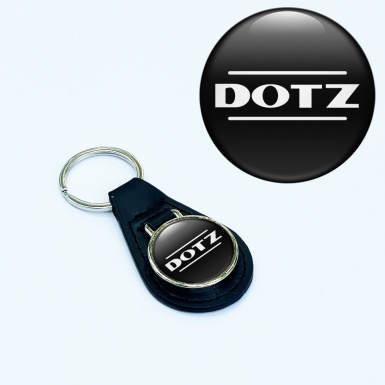DOTZ Key Fob Leather Black White Classic Design