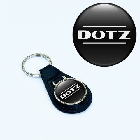 DOTZ Key Fob Leather Black White Classic Design