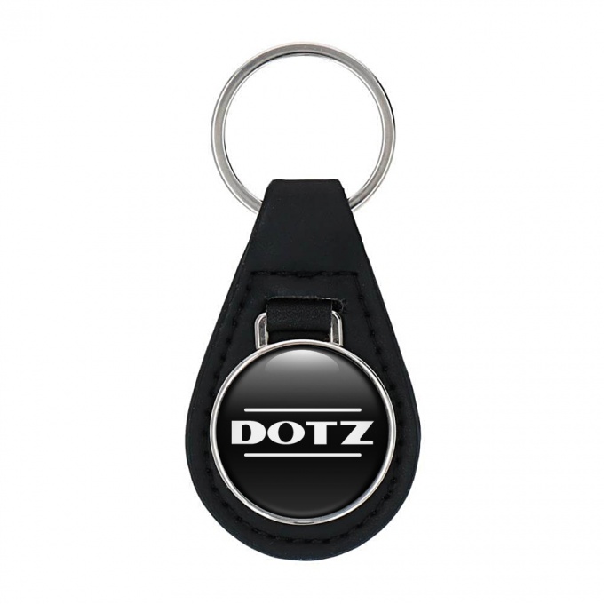 DOTZ Key Fob Leather Black White Classic Design