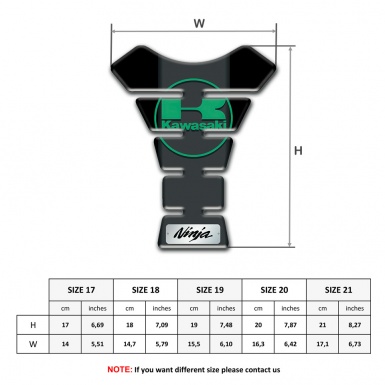 Kawasaki Tank Protector Black Base Green Logo Ninja Style 
