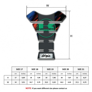 Kawasaki Tank Fuse Blue Red patterns base Green Logo Ninja Style 