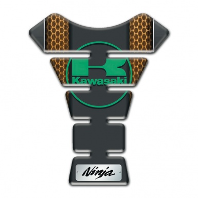 Kawasaki Tank Pad Motorbike Honeycomb motive base Green Logo Ninja Style 