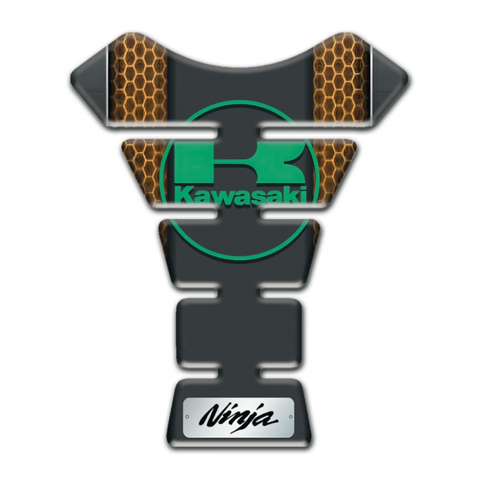 Kawasaki Tank Pad Motorbike Honeycomb motive base Green Logo Ninja Style 