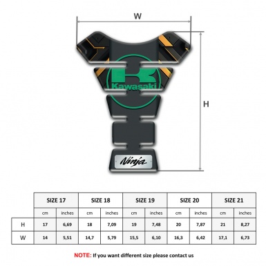 Kawasaki Tank Protector Ninja Edition Black yellow Parts Base Green logo