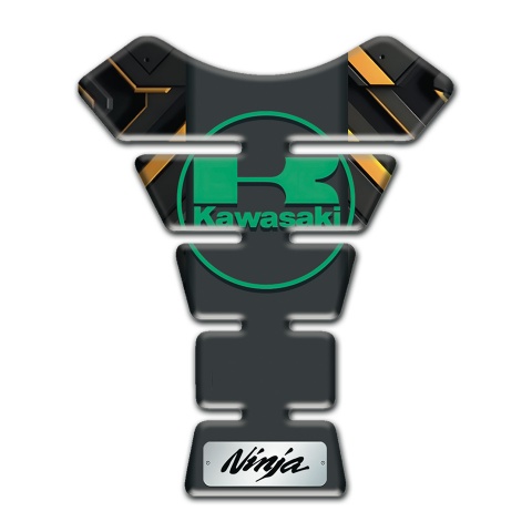 Kawasaki Tank Protector Ninja Edition Black yellow Parts Base Green logo