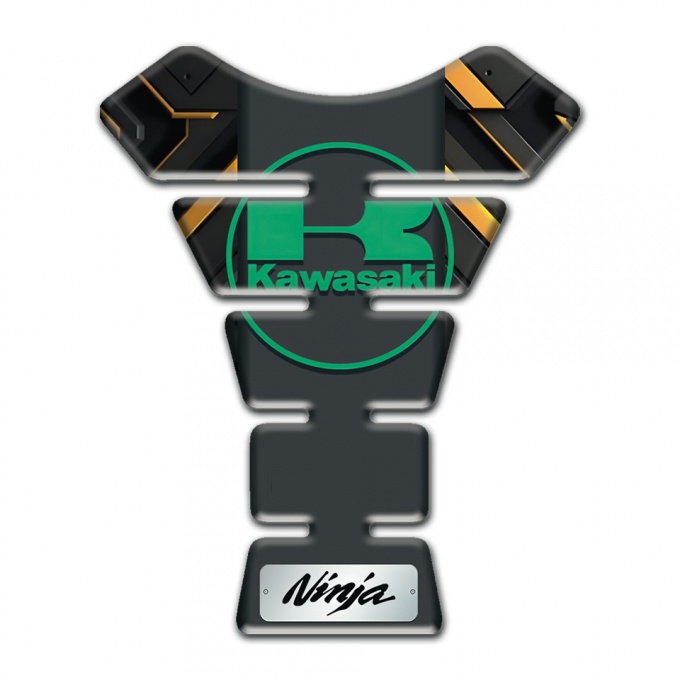 Kawasaki Tank Protector Ninja Edition Black yellow Parts Base Green logo