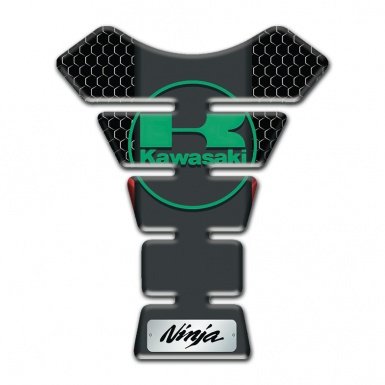 Kawasaki Tank Fuse Black Scaly Design Green Logo 