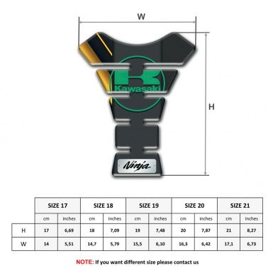 Kawasaki Tank Protector Yellow Line Motif Green Logo Style Ninja Edition 