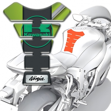 Kawasaki Tank Protector Fresh Green Base with Black Central Panel 