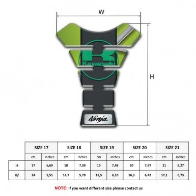 Kawasaki Tank Protector Fresh Green Base with Black Central Panel 