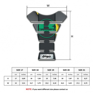 Kawasaki Tank Pad Motorbike Gray Yellow Background and Green logo 