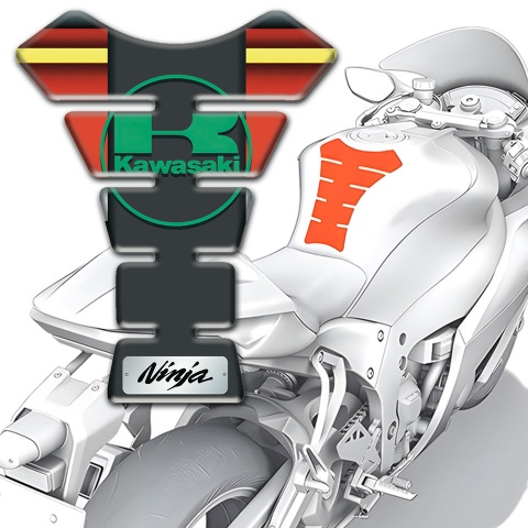 Kawasaki Tank Guard Pads Multicolored Background Design 