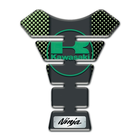 Kawasaki Tank Guard Pads Green Dots background 