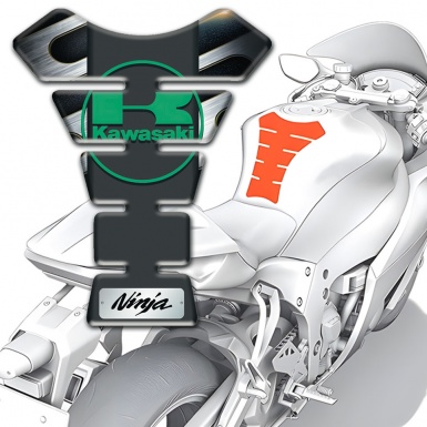 Kawasaki Tank Pad Motorbike Metal effect decoration Design 