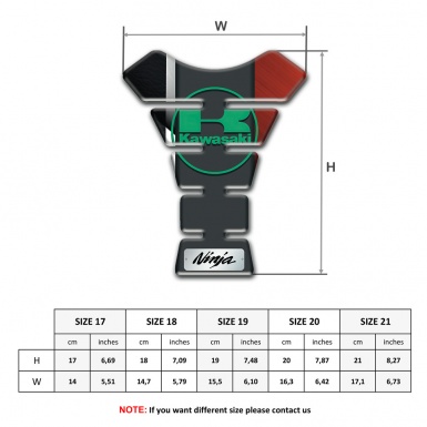 Kawasaki Tank Protector Anti Slip Sticker with Green Logo Design 