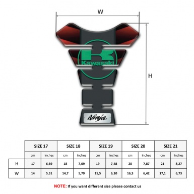 Kawasaki Tank Protector Merging Red Black base Green Logo Style 