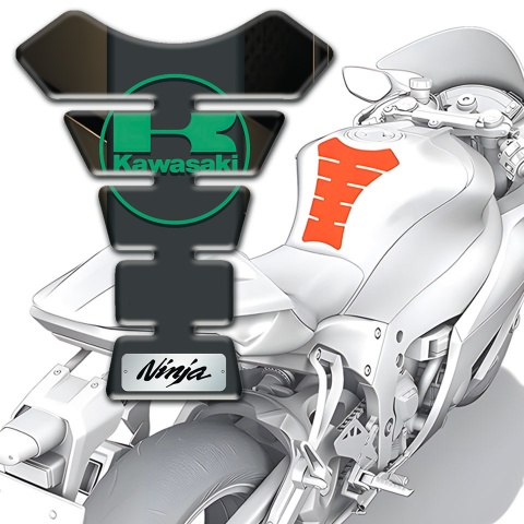 Kawasaki Tank Fuse Bronze Base Motif Green Logo Ninja Style 