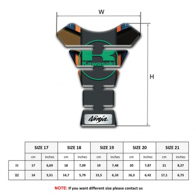 Kawasaki Tank Pad Motorbike Orange Brown Base Details Green Logo Style 