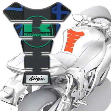 Kawasaki Tank Fuse Black Background with Blue Lines Edition 