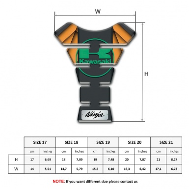 Kawasaki Tank Guard Pads Orange Parts Design Ninja Version 
