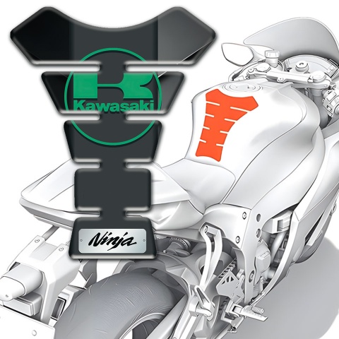 Kawasaki Tank Protector Gray Black halves Style Ninja Edition 