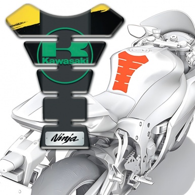Kawasaki Tank Fuse Yellow Black Painting Base Green Logo Edition 