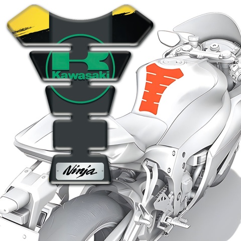Kawasaki Tank Fuse Yellow Black Painting Base Green Logo Edition 