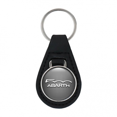 Fiat Abarth 500 Keyring Holder Leather Light Carbon Design