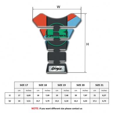 Kawasaki Tank Pad Motorbike Sky Blue and Red Base Style 